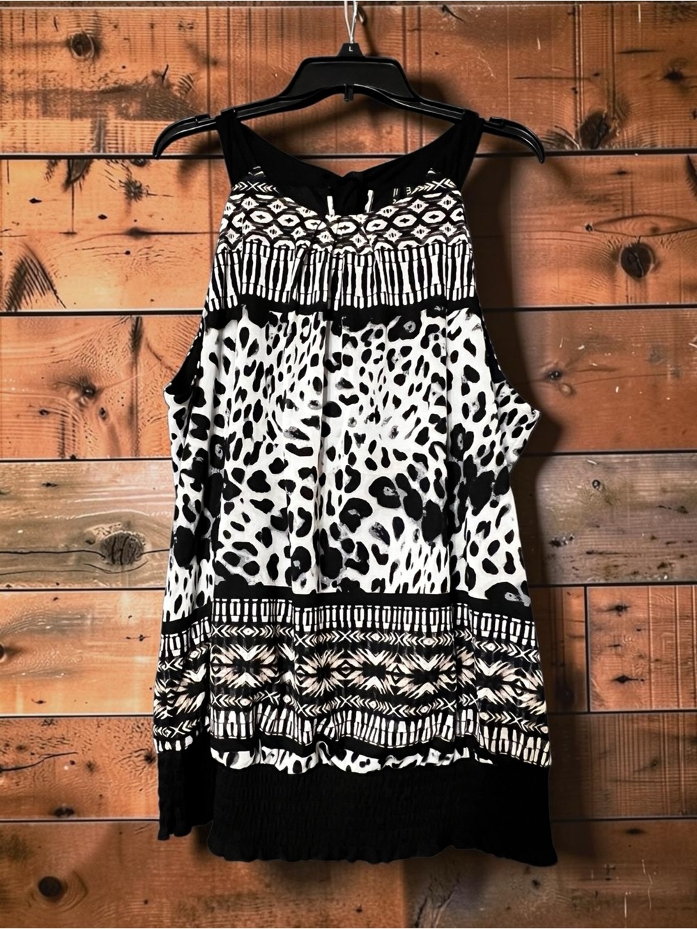 Maurices Black and White Mixed Print Sleeveless Tank
